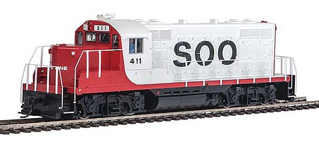 WalthersMainline EMD GP9 Phase II with Chopped Nose - Standard DC Soo Line #411 (white, red, black)