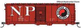 WalthersMainline 40' Association of American Railroads AAR Modernized 1948 Boxcar Ready to Ru Northern Pacific #46050 (Boxcar Red, red, black, Billboard NP and Monad Logo WalthersMainline 40' Association of American Railroads AAR Modernized 1948 Boxcar Ready to Ru Northern Pacific #46050 (Boxcar Red, red, black, Billboard NP and Monad Logo
