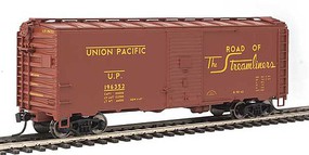 WalthersMainline 40' AAR 1944 Boxcar Ready to Run Union Pacific(R) 196352 (oxide, yellow, West and Streamliners slogans) WalthersMainline 40' AAR 1944 Boxcar Ready to Run Union Pacific(R) 196352 (oxide, yellow, West and Streamliners slogans)