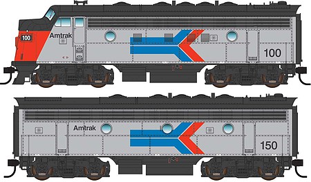 WalthersMainline EMD F7 A-B Set ESU Sound and DCC - Amtrak #100, #150 HO Scale Model Train Diesel Loco #19956