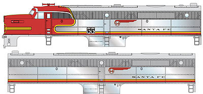 WalthersMainline Alco PA PB Set Sound & DCC Santa Fe #55L, 55A HO Scale Model Train Diesel Locomotive #20063