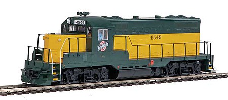 WalthersMainline EMD GP9 Phase II with Chopped Nose - ESU(R) Sound and DCC Chicago & North Western(TM) #4549 (yellow, green, Employee Owned logo)