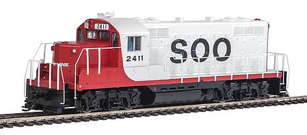 WalthersMainline EMD GP9 Phase II with Chopped Nose - ESU(R) Sound and DCC Soo Line #2411 (white, red, black)