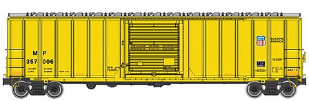 WalthersMainline 50 ACF Exterior-Post Boxcar - Ready to Run Missouri Pacific (TM)/Union Pacific(R) 357006 (Armour Yellow)
