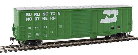 WalthersMainline 50 Waffle-Side Boxcar - Ready To Run Burlington Northern 332152 (Youngstown doors, Cascade Green, white)