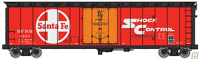 WalthersMainline 50 PC&F Insulated Boxcar - Ready to Run Santa Fe #5921 (red, orange, white, black, Shock Control Markings & Large Lo
