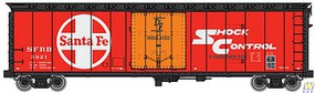 WalthersMainline 50' PC&F Insulated Boxcar Ready to Run Santa Fe #5921 (red, orange, white, black, Shock Control Markings & Large Lo
