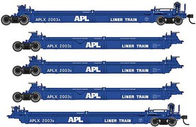 WalthersMainline Thrall 5-Unit Rebuilt 40' Well Car Ready to Run American President Lines APL 2022 A-E WalthersMainline Thrall 5-Unit Rebuilt 40' Well Car Ready to Run American President Lines APL 2022 A-E