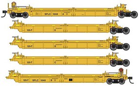 WalthersMainline Thrall 5-Unit Rebuilt 40' Well Car Ready to Run Santa Fe Leasing SFLC #1010 A-E (yellow, black, yellow conspicuity stripes) WalthersMainline Thrall 5-Unit Rebuilt 40' Well Car Ready to Run Santa Fe Leasing SFLC #1010 A-E (yellow, black, yellow conspicuity stripes)