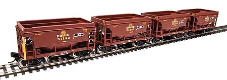 WalthersMainline 24 Minnesota Taconite Ore Car Set (4) - DMIR - Patch HO Scale Model Train Freight Car #58074
