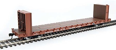 WalthersMainline 60 Pullman-Standard Bulkhead Flatcar - CN #621435 HO Scale Model Train Freight Car #5868