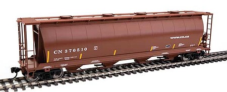 WalthersMainline 59 Cylindrical Hopper Canadian National #376510 HO Scale Model Train Freight Car #7836