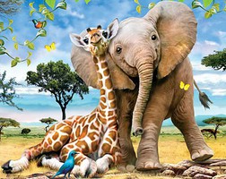 WhiteMount Best Pals Baby Giraffe & Elephant Puzzle Ages 5+ (60pc) WhiteMount Best Pals Baby Giraffe & Elephant Puzzle Ages 5+ (60pc)