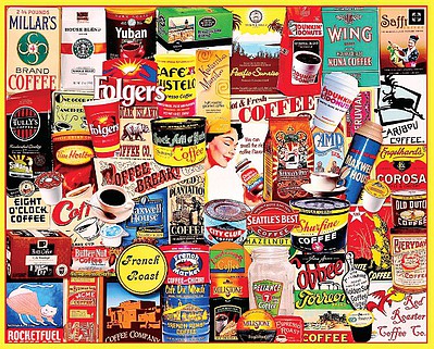 WhiteMount Coffee Brands Collage Puzzle (1000pc)