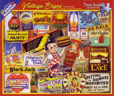 WhiteMount Vintage Signs Collage Puzzle (1000pc)