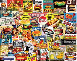 Burgers & Hot Dogs Collage Puzzle (1000pc)