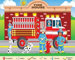 Fire Fighters Floor Puzzle Ages 3+ (24 Jumbo pc)