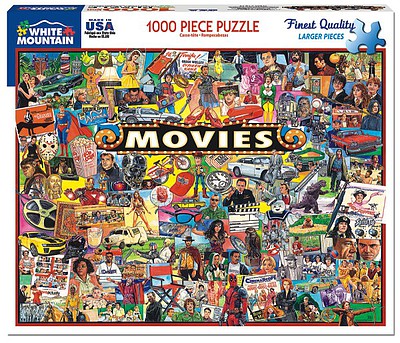 WhiteMount Movies (Famous Stars & Iconic Memorabilia) Collage Puzzle (1000pc)