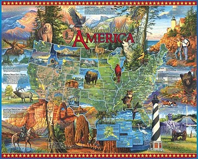 WhiteMount Americas National Parks Collage Puzzle (1000pc)