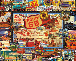 WhiteMount Route 66 Collage (Travel Signs, Map/Places) Puzzle (1000pc) WhiteMount Route 66 Collage (Travel Signs, Map/Places) Puzzle (1000pc)
