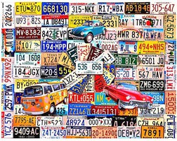 License Plates Collage Puzzle (1000pc)