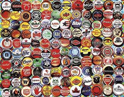 WhiteMount Beer Bottle Caps Collage Puzzle (550pc)