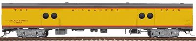 Walthers Milwaukee Road Yellow & Gray Streamlined Cars Assembled Express Car #2 #1317-29 w/Notched Sills & Clasp Brakes - HO-Scale