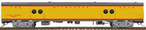 Walthers Milwaukee Road Yellow & Gray Streamlined Cars Assembled Express Car #2 #1317-29 w/Notched Sills & Clasp Brakes HO-Scale Walthers Milwaukee Road Yellow & Gray Streamlined Cars Assembled Express Car #2 #1317-29 w/Notched Sills & Clasp Brakes HO-Scale