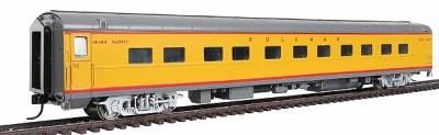 Walthers UP City Streamliner 11 Double-Bedroom Sleeper P-S Plan #4198 - Ready to Run Union Pacific(R) Placid Series (Armour Yellow, gray, silver, red) - HO-Scale