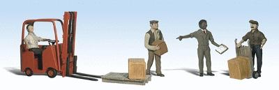 Woodland Workers with Forklift N Scale Model Railroad Figure #2192