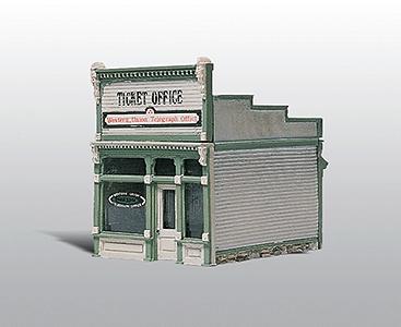 Woodland Scenic Detail Ticket Office Kit (Unpainted Metal) HO Scale Model Railroad Building #222