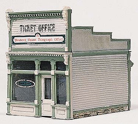 Woodland Scenic Detail Ticket Office Kit (Unpainted Metal) HO Scale Model Railroad Building #222