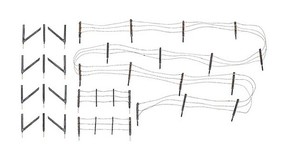 Woodland Barbed Wire Fence Kit 192' Scale Total with Gates, Hinges and Planter Pins N-Scale