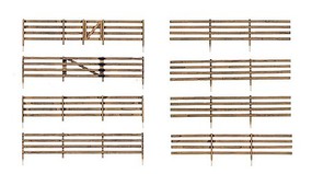 Woodland Rail Fence Kit 192' Scale Total with Gates, Hinges and Planter Pins N-Scale