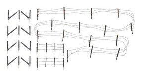 Woodland Barbed Wire Fence Kit 192' Scale Total with Gates, Hinges and Planter Pins O-Scale
