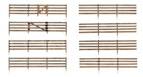 Woodland Rail Fence Kit 192' Scale Total with Gates, Hinges and Planter Pins O-Scale