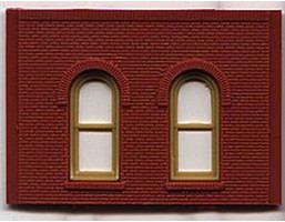 DPM 1 Story Arch Window Wall (4) HO Scale Model Railroad Building Accessory #30112