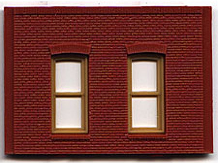 Woodland DPM 1 Story/2 Rectangular Window Wall (4) HO Scale Model Railroad Building Accessory #30130