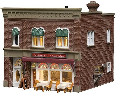 Woodland Emilios Italian Restaurant Built & Ready Structure N Scale Model Railroad Building #4945