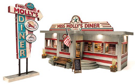 Woodland Miss Mollys Diner - Built-&-Ready(R) Assembled - O-Scale