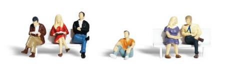 Woodland Scenic Accents People Sitting (6) HO Scale Model Railroad Figures #a1829