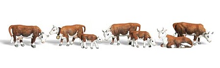 Woodland Hereford Cows HO Scale Model Railroad Figure #a1843