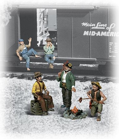 Woodland Hobos HO Scale Model Railroad Figure #a1860