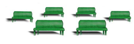 Woodland Scenic Accents Park Benches (6) HO Scale Model Railroad Building Accessory #a1879