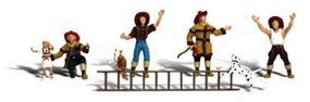 Woodland Scenic Accents To the Rescue (4 Firemen, Girl, Dog & Cat) HO Scale Model Figures #a1882
