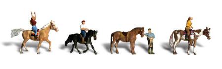Woodland Horseback Riders HO Scale Model Railroad Figure #a1889