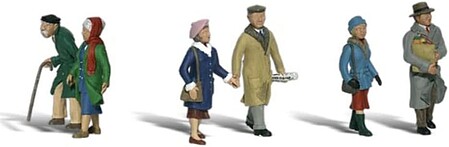 Woodland Couples in Winter Dress (3) HO Scale Model Railroad Figure #a1900