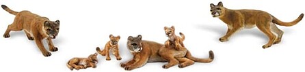 Woodland Cougars & Cubs (6) HO Scale Model Railroad Figure #a1949