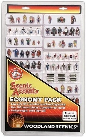 Woodland Assorted Figure Set Economy Pack HO Scale Model Railroad Figure #a2053