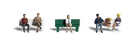 Woodland Bus Stop People N Scale Model Railroad Figure #a2134